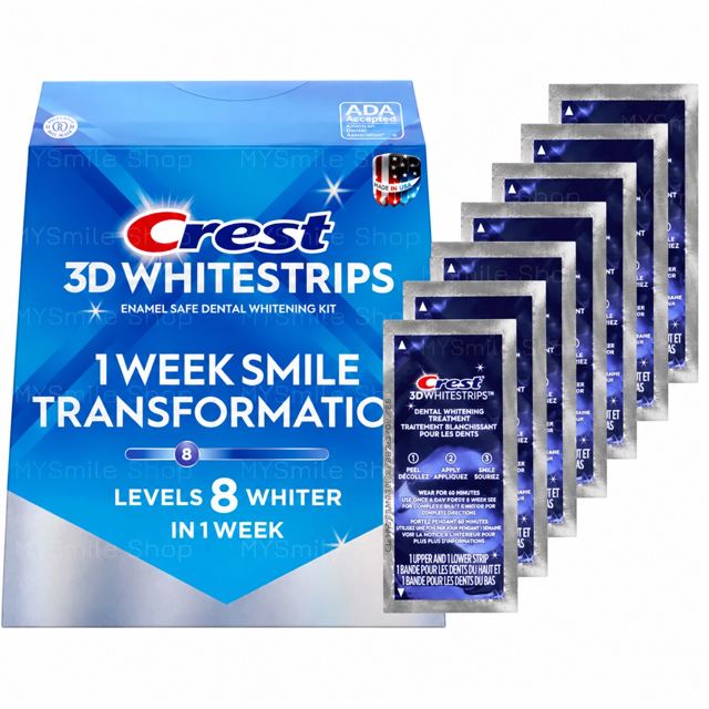 Crest 3D Whitestrips 1 Week Smile Transformation (Glamorous White) — половина курсу, 7 процедур / 14 смужок