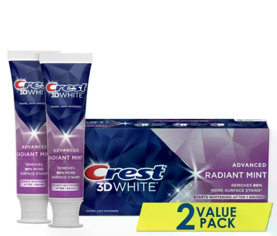 Відбілююча зубна паста для чутливих зубів Crest 3D White Advanced Radiant Mint 93 g 2 шт