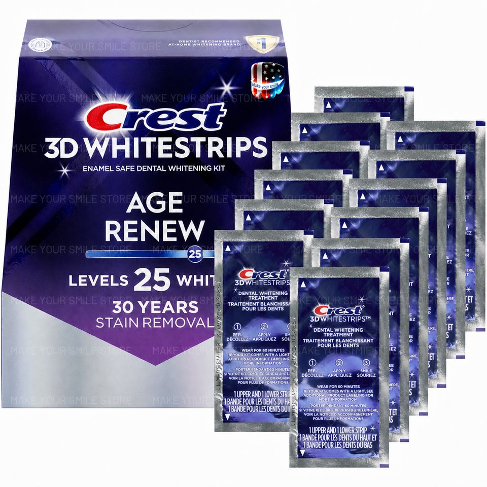 Crest 3D Whitestrips Age Renew (Supreme Bright) — половина курсу, 10 процедур / 20 смужок 