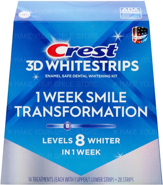 Відбілюючі смужки для зубів Crest 3D White 1 Week Smile Transformation  ( Glamorous ) Whitestrips 14 упаковок, 28 смужок 