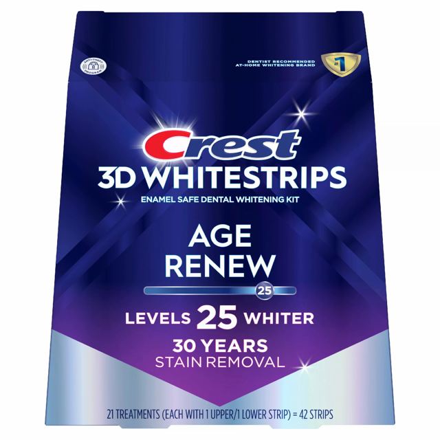 Відбілювальні смужки Crest 3D Whitestrips Age Renew (Supreme Bright) — 21 процедура / 42 смужки, повна упаковка