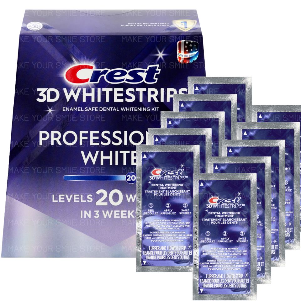 Crest 3D Whitestrips Professional White (Effects) — половина курсу, 10 процедур / 20 смужок