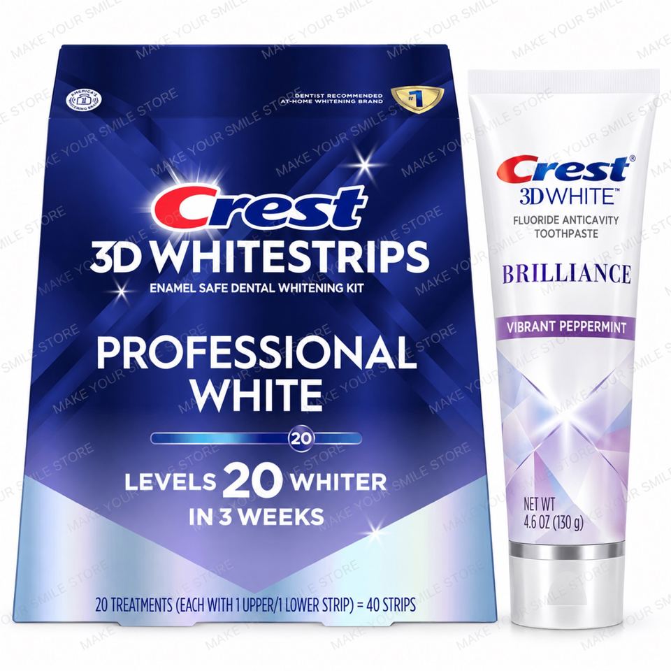 Набір Crest 3D Whitestrips Professional White (Effects) — 20 процедур / 40 смужок + паста Brilliance 130 г