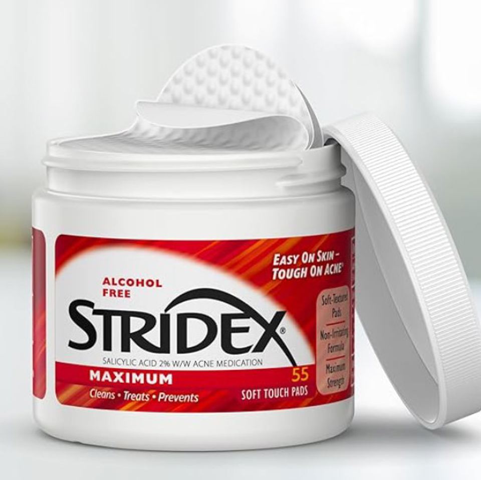 Лікування акне (угрів) очищувальні диски Stridex Single-Step Acne Control Maximum Salicylic Acid 2%, 0% Alcohol 55 шт 